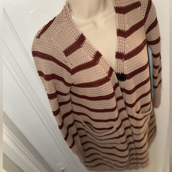 Altar'd State (Small/Medium) Striped Knit Buttoned Sweater Cardi - Picture 3 of 8